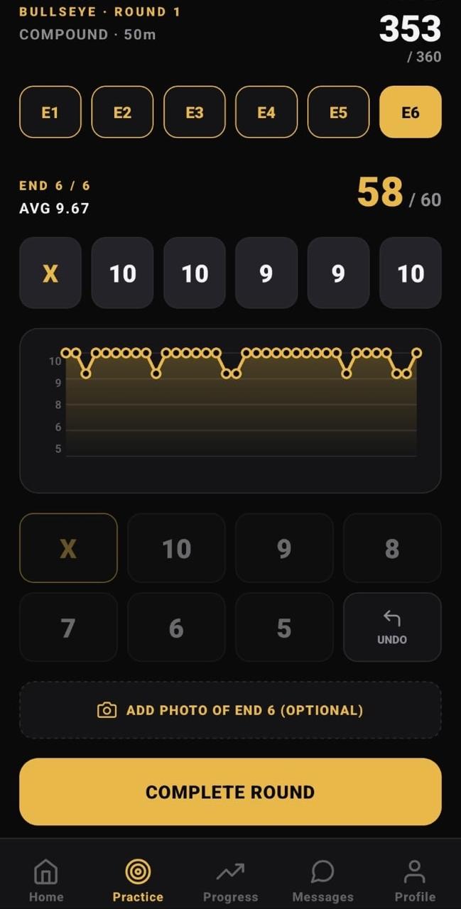 Live scoring screen